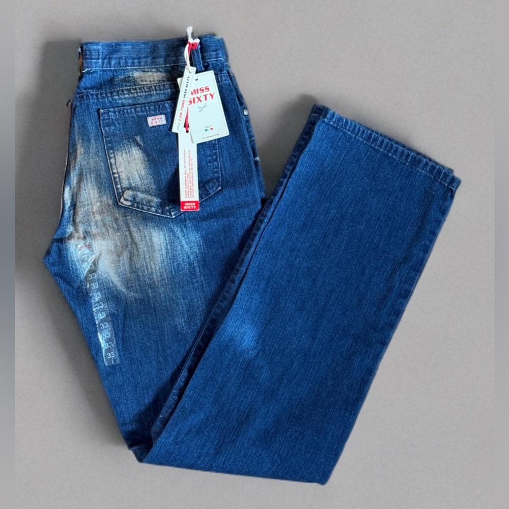 Miss Sixty Vintage Dead Stock Low Ford Distressed Blue Jeans
